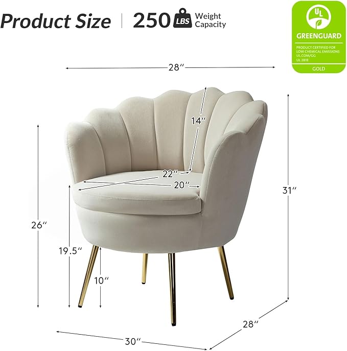 HULALA HOME Modern Velvet Accent Chair
