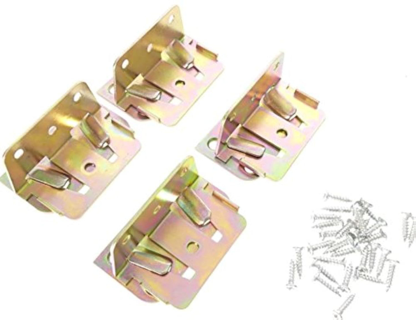 Tech Team Positive Lock Bed Slat, Interlocking Sectional Sofa, and Furniture Connector Kit, for Wood Bed Frames, 4 Sets, Hardware Included