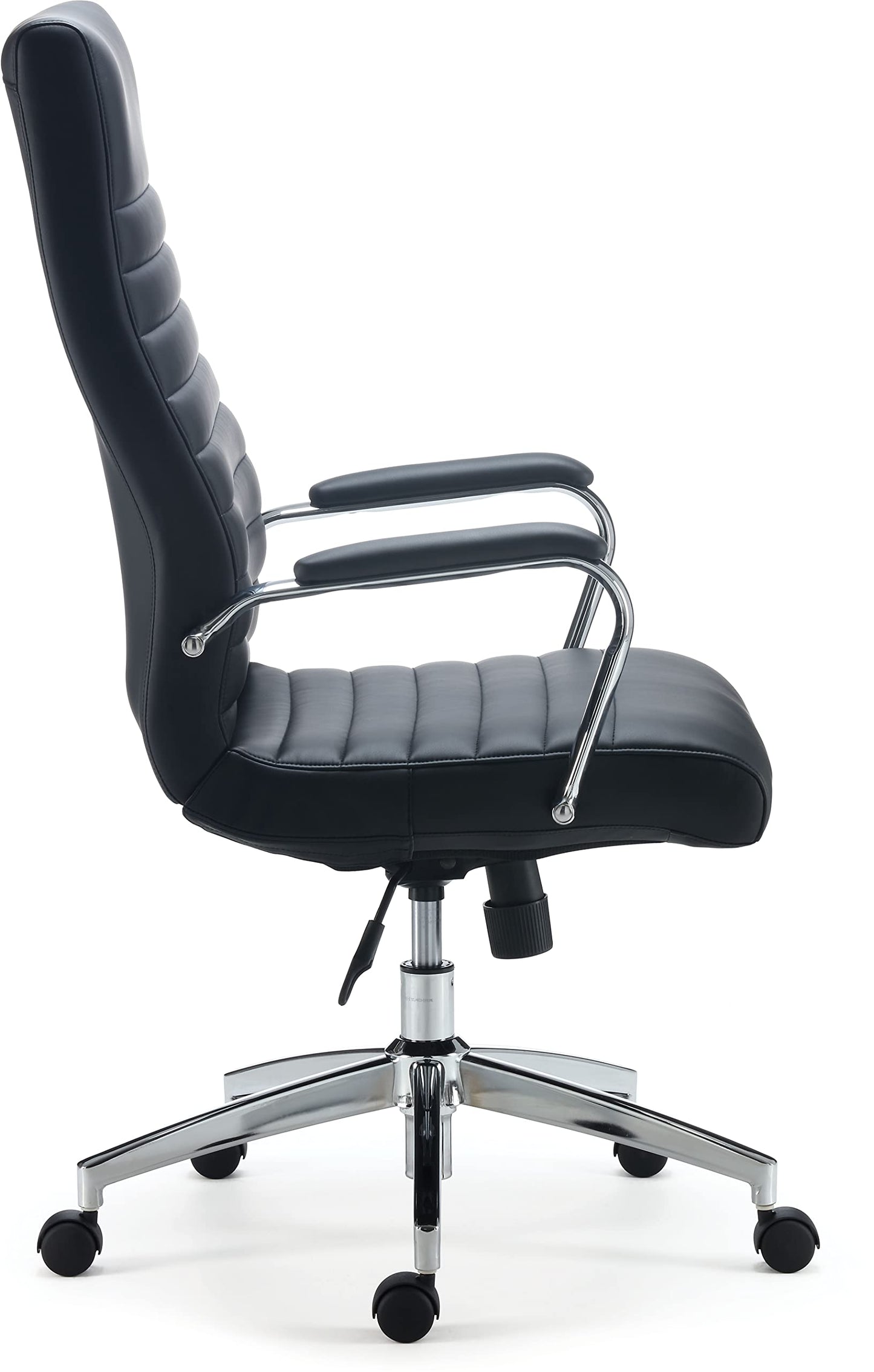 STAPLES Bentura Ergonomic Manager & Executive Office Chair, High Back Swivel, Adjustable Height, Bonded Leather, Black