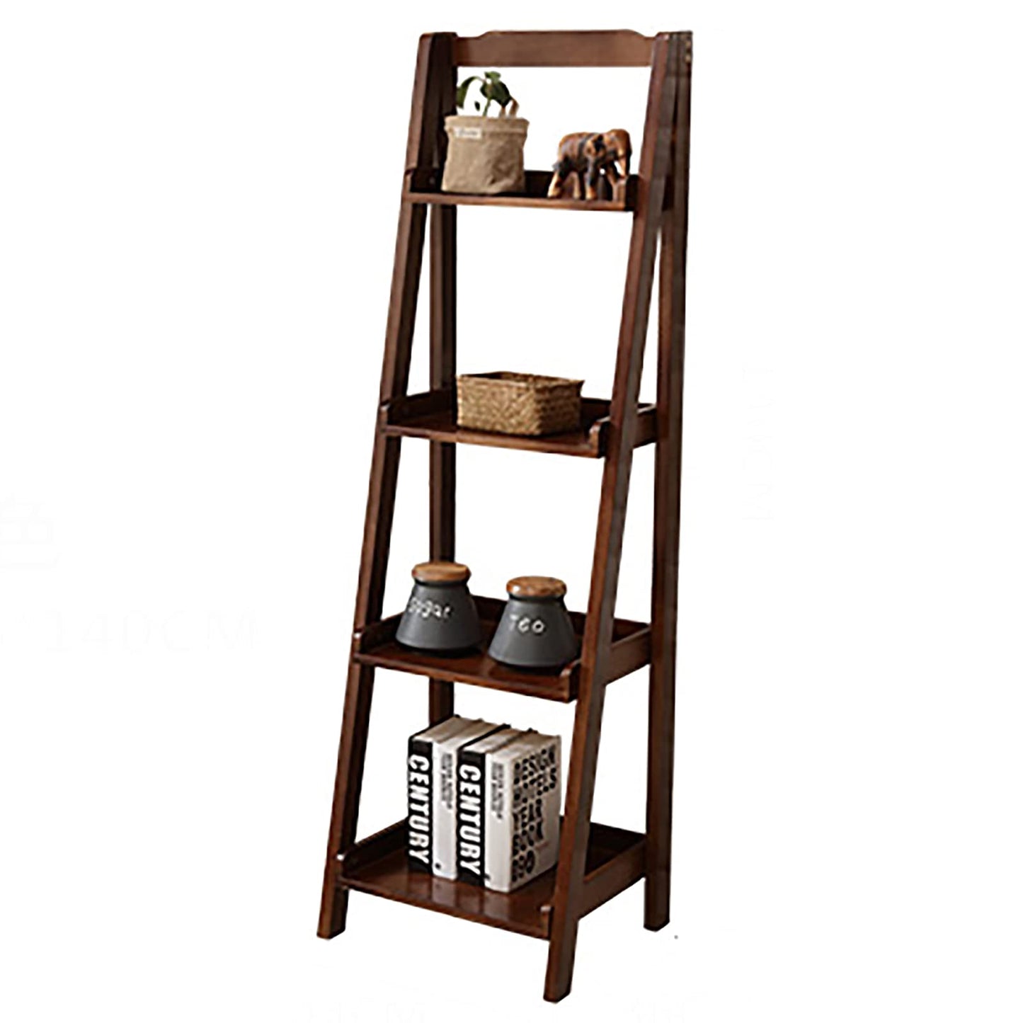 Wddwymll 4 Tier Ladder Shelf,Industrial Design Living Room Bookcases,Sturdy Easy Assembly,for Balcony,Bedroom,Office Storage Shelves