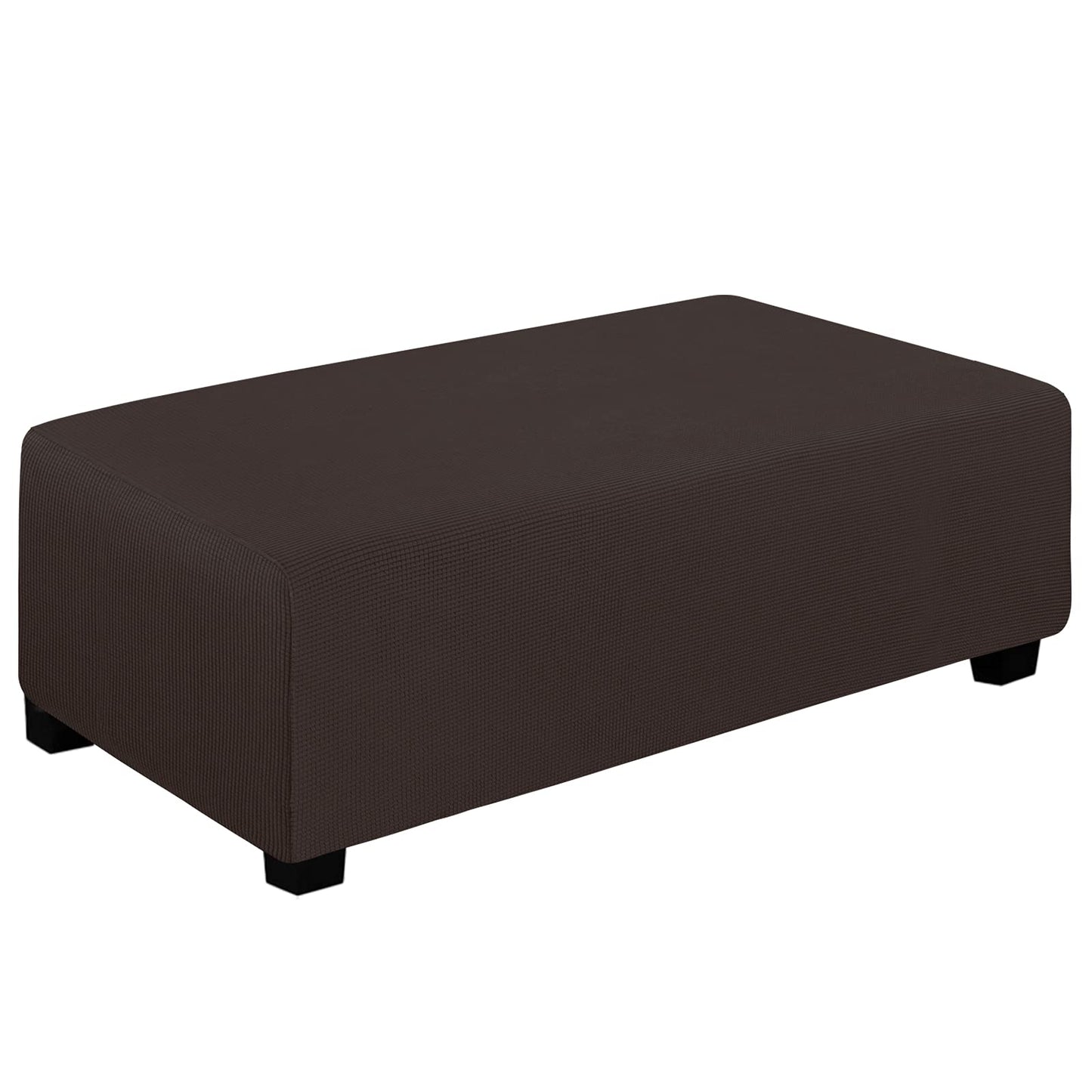 Easy-Going Stretch Ottoman Cover Folding Storage Stool Furniture Protector Soft Rectangle slipcover with Elastic Bottom (XX-Large,Chocolate)