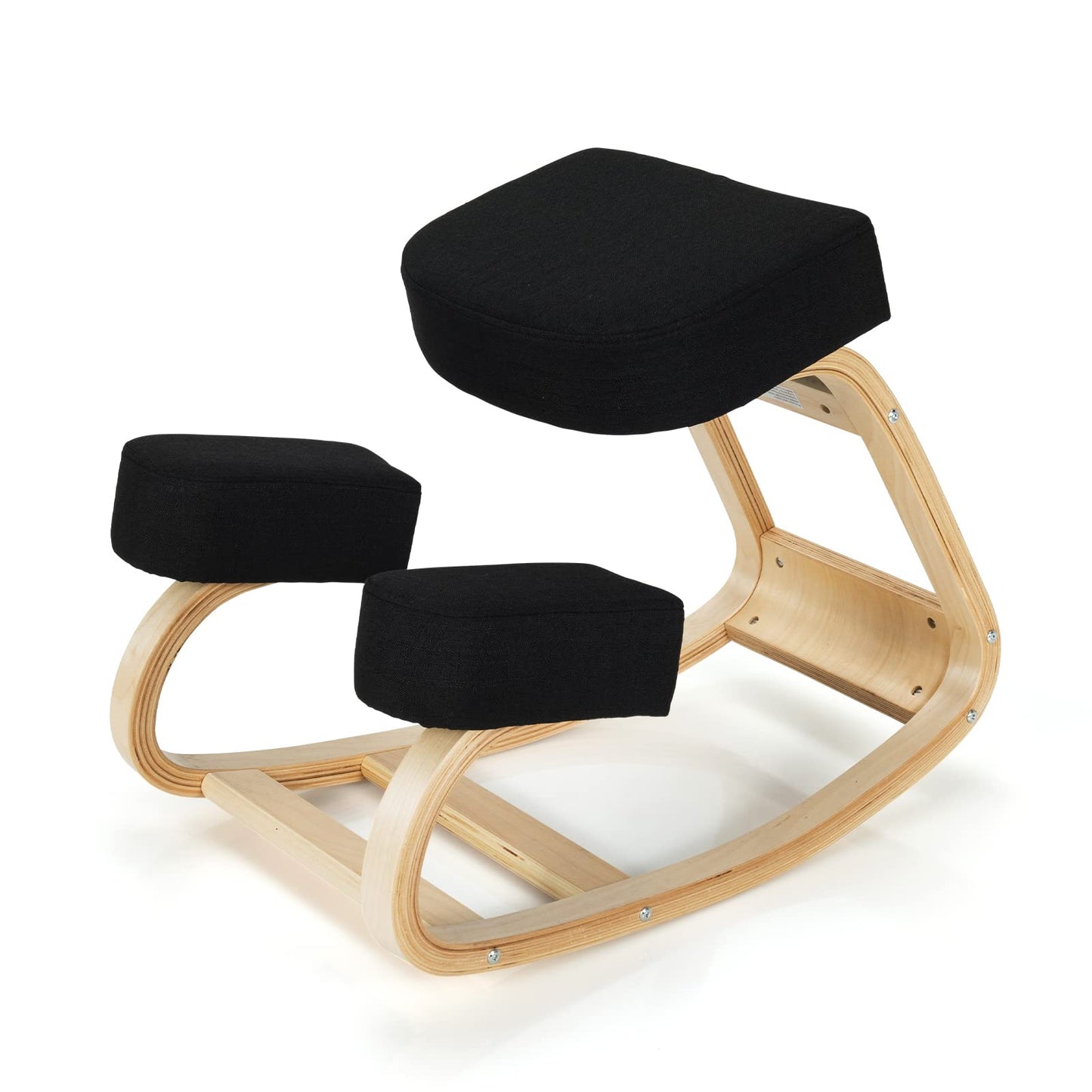 Giantex Kneeling Chair, Wood Posture Chair, Max Load 330 Lbs, Rocking Knee Chair with Soft Cushion, Natural Relief for Back, Shoulder or Neck Pain, Ergonomic Kneeling Chair for Office Home