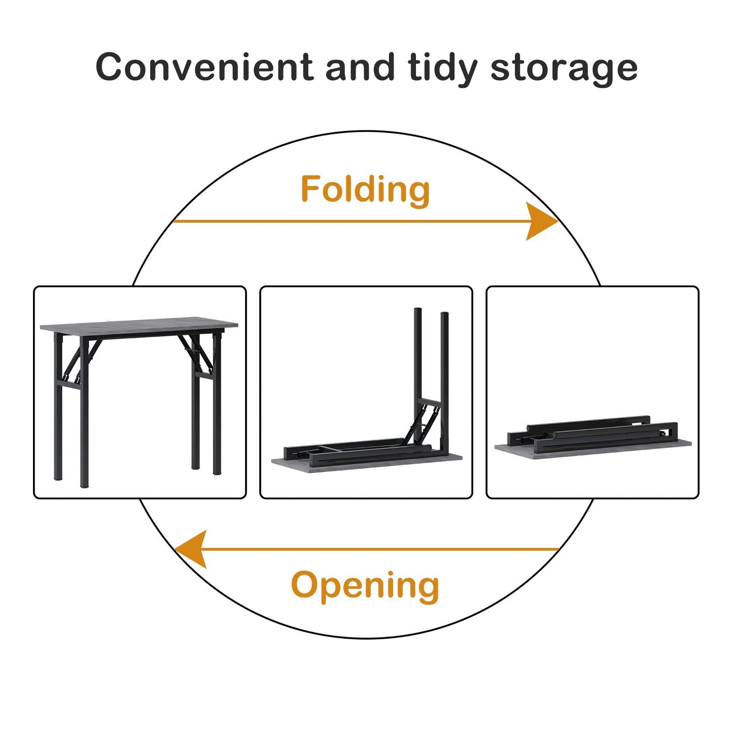 Need Small Desk, 31.5 x 15.7 Inches No Assembly Foldable Writing Table,Sturdy and Heavy Duty Folding Computer Desks for Small Space/Home Office/Dormitory AC5LB(80 * 40)