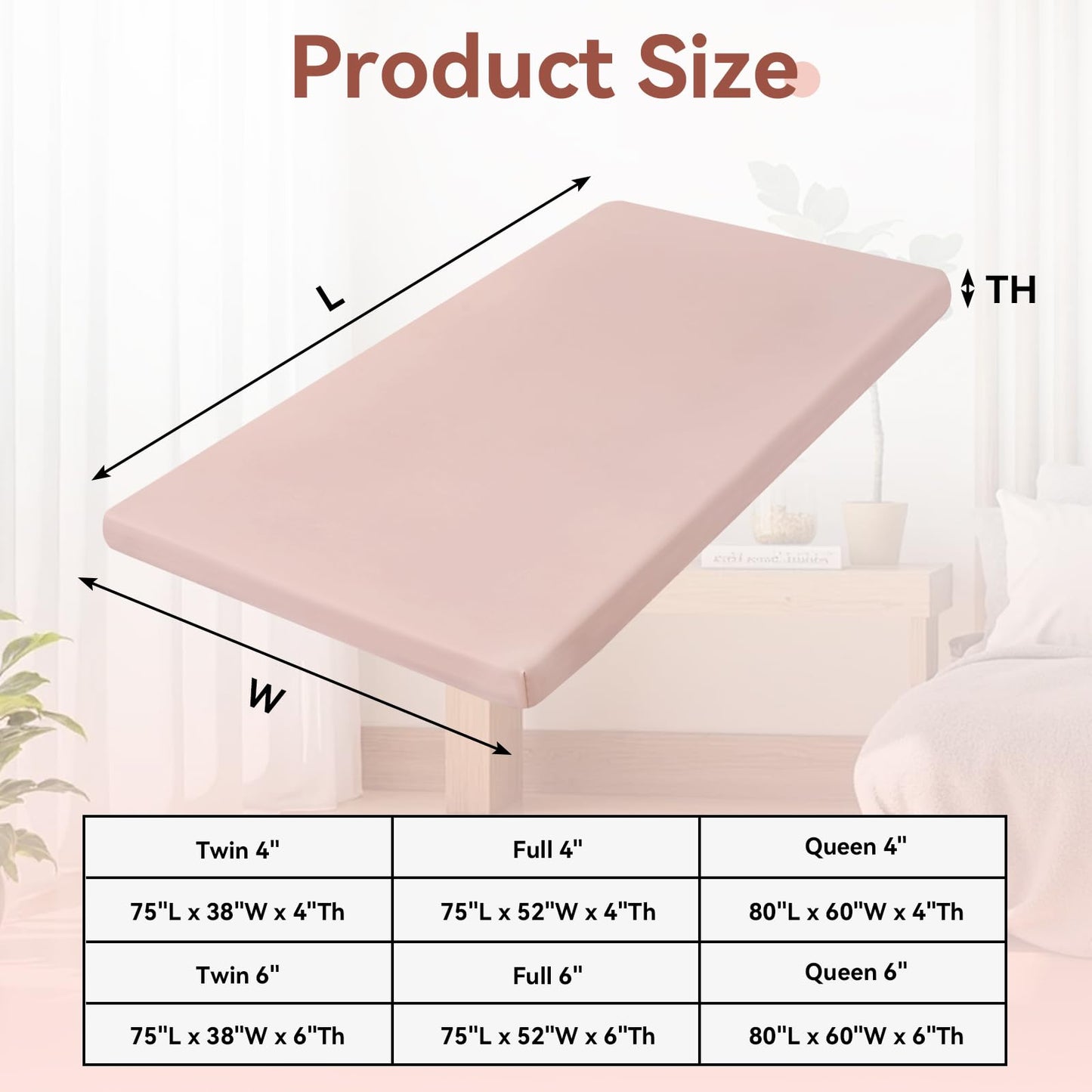 NSGZ Full Fitted Sheet Only Compatible with Trifold Mattress, Microfiber Fitted Bedsheet Fit for 6 Inch Low Profile Mattress with Full Elastic Edge for RV Bunk, Trundle Bed, Daybed, Camping (Pink)