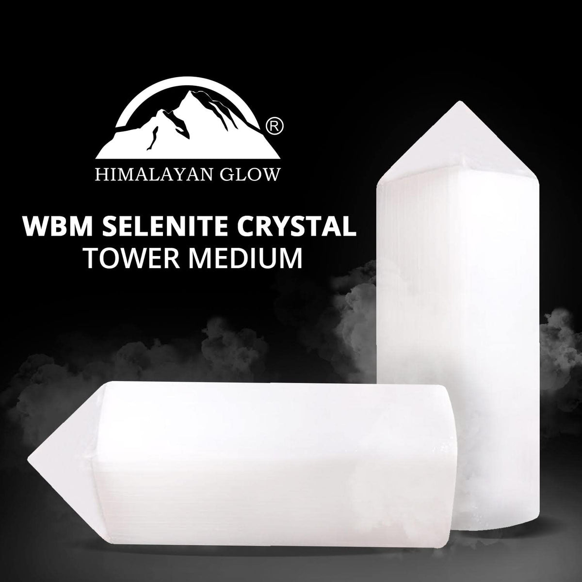 Himalayan Glow WBM Selenite Crystal Tower, Morrocan and Healing Stone - Medium Size