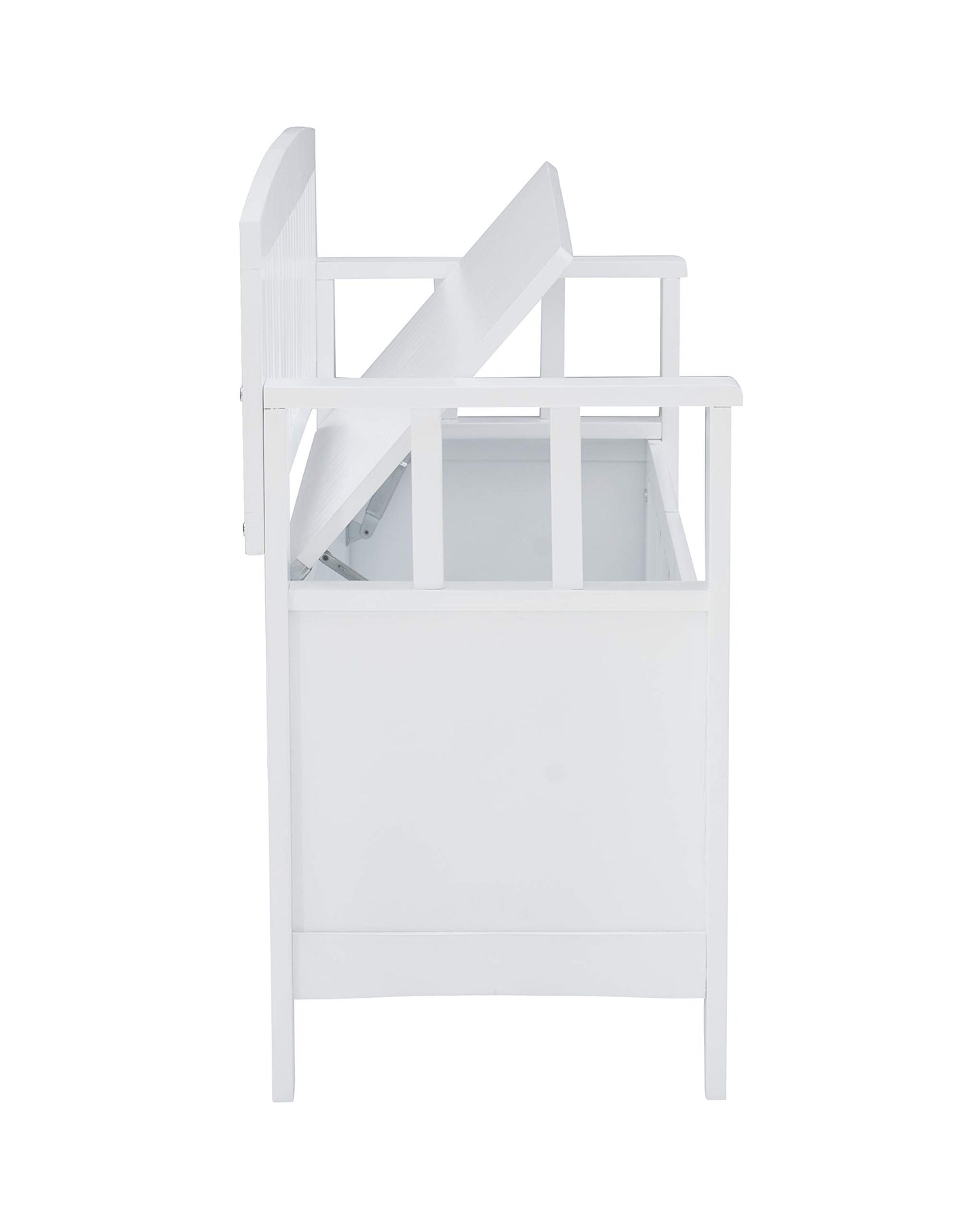 Cynthia White Storage Bench with Flip-Top Lid and Hidden Storage Space by Linon