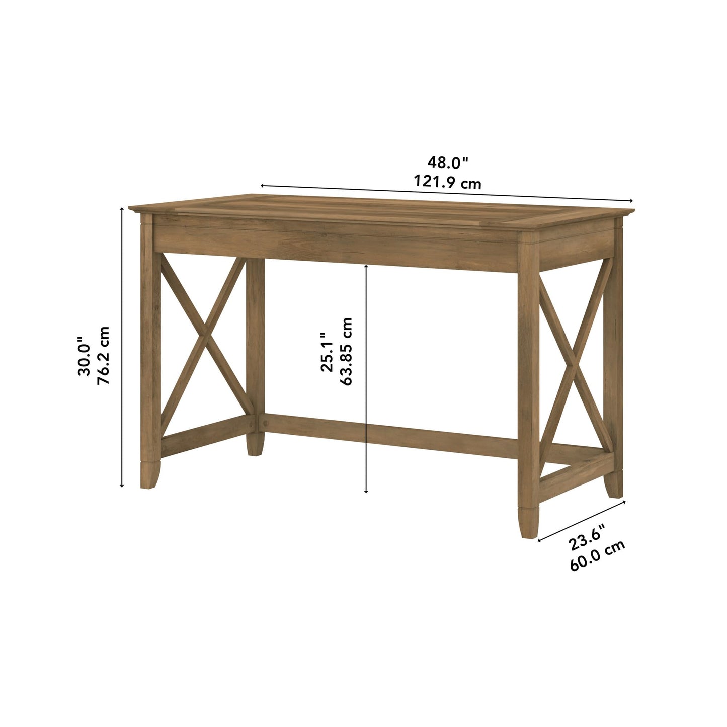 Bush Home Key West 48W Writing Desk in Reclaimed Pine
