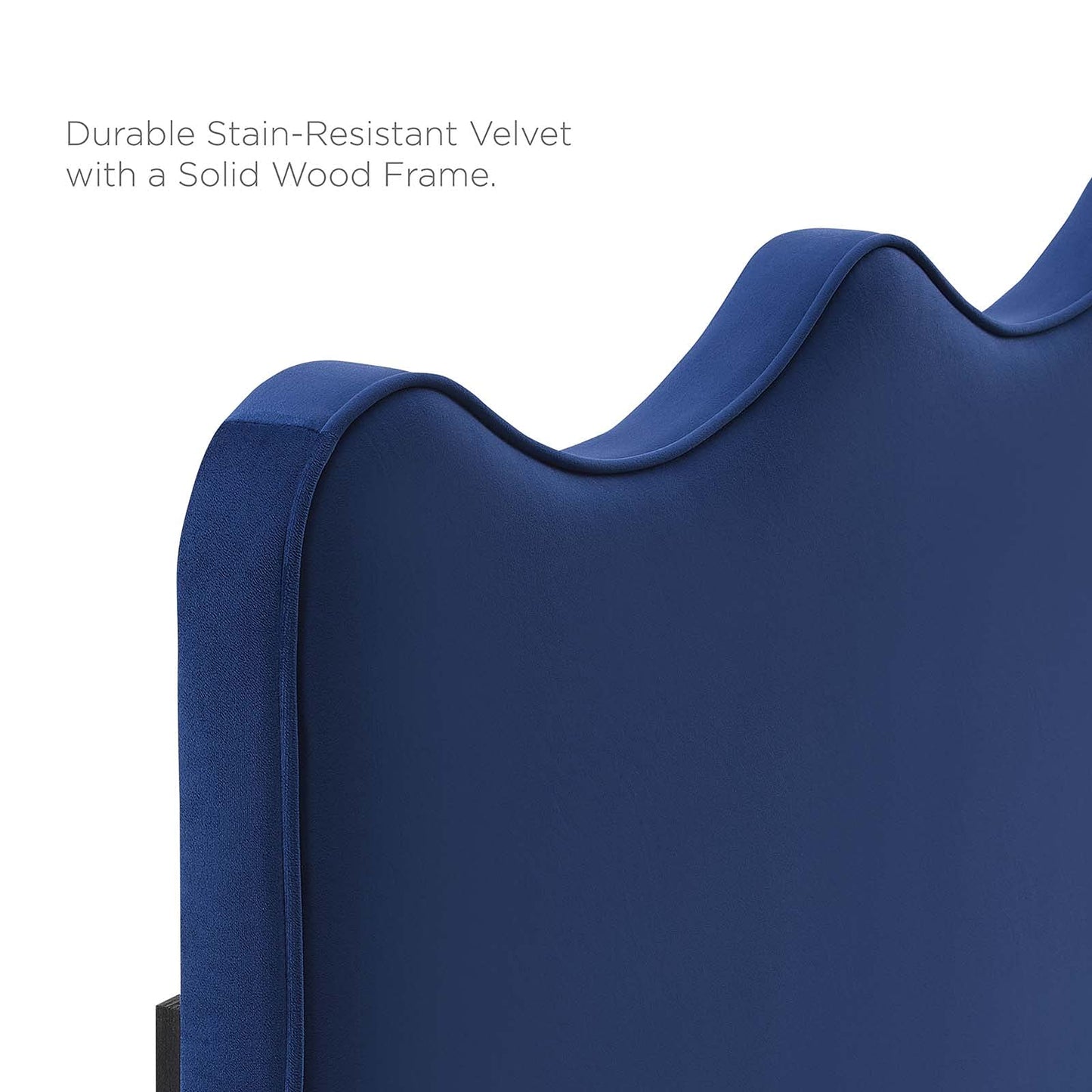 Modway Athena Performance Velvet Full/Queen Headboard in Navy