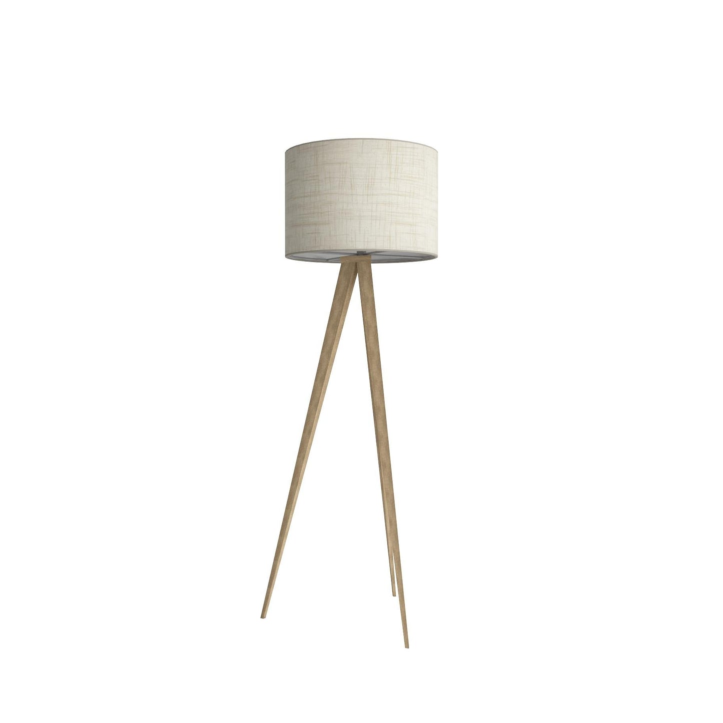 Adesso Floor Lamp with Natural Oak Veneer and Off-White Fabric Lampshade – 3-Way Adjustable Brightness, Lamp for Bedroom, Living Room, and House Décor, 60.25” x 21”