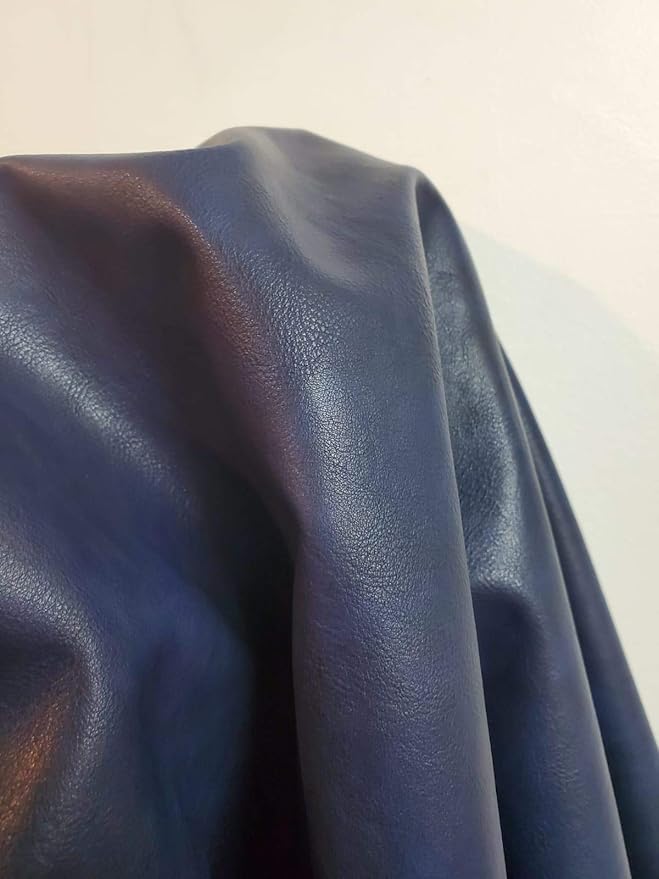 NAT Leathers | Navy Soft Faux Vegan Leather PU | 3 Yard Cut by The Yard |