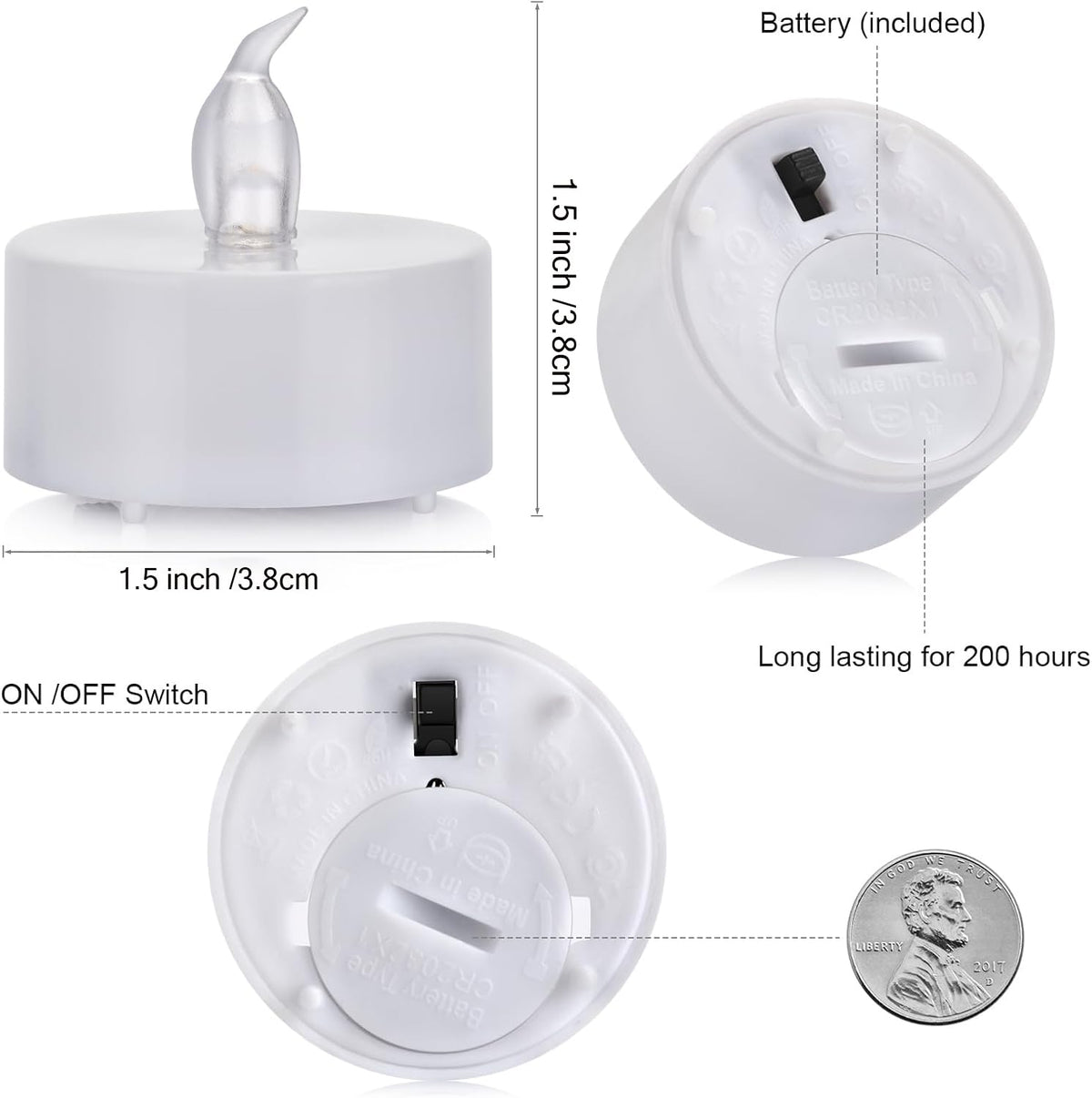 Tea Lights Flameless Battery Operated Candles-50 Pack LED Electric Flickering Votive Candle Long Lasting 200 Hours, Realistic and Bright for Seasonal Festive Celebrations Decoration Warm White