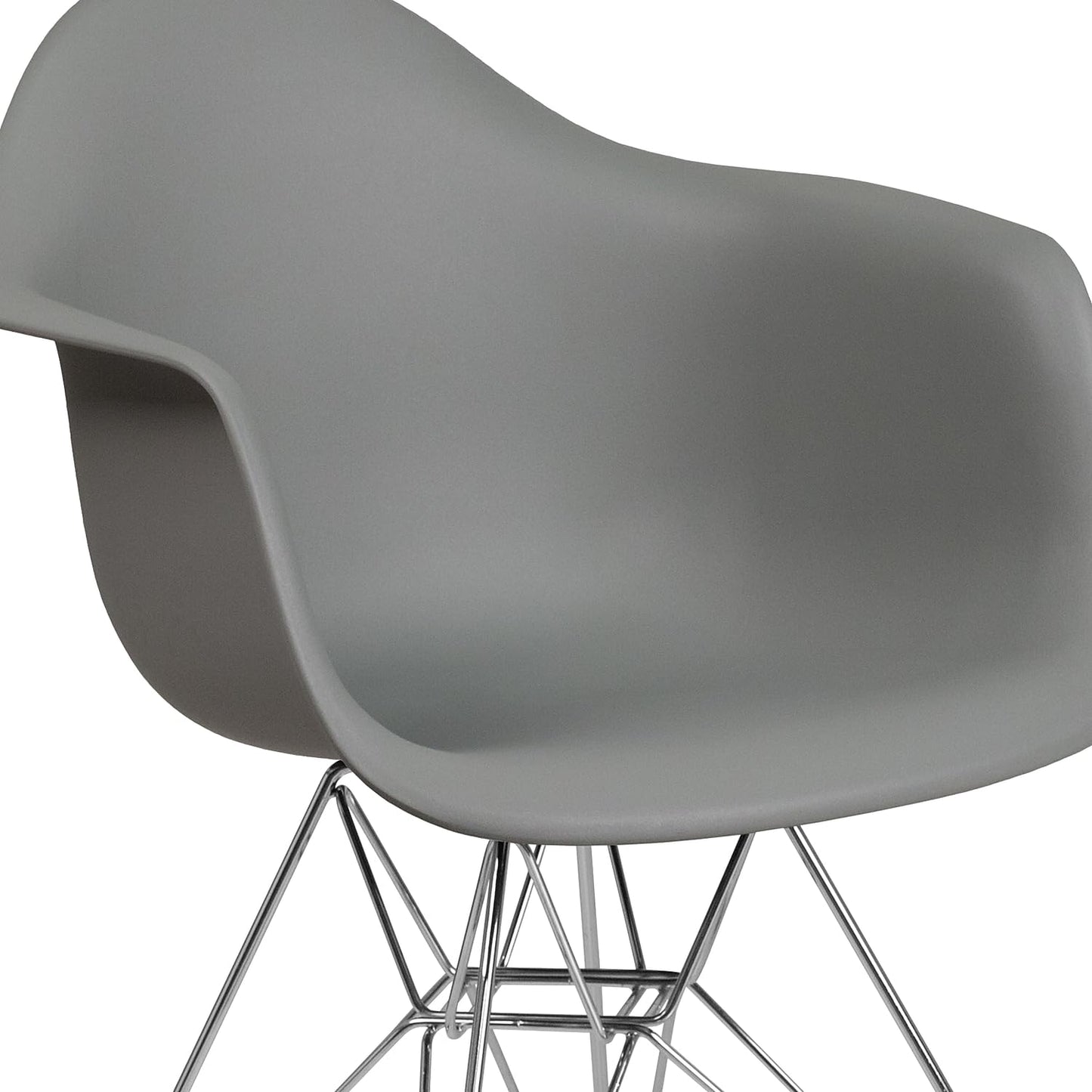 Flash Furniture Alonza Series Moss Gray Plastic Chair with Chrome Base
