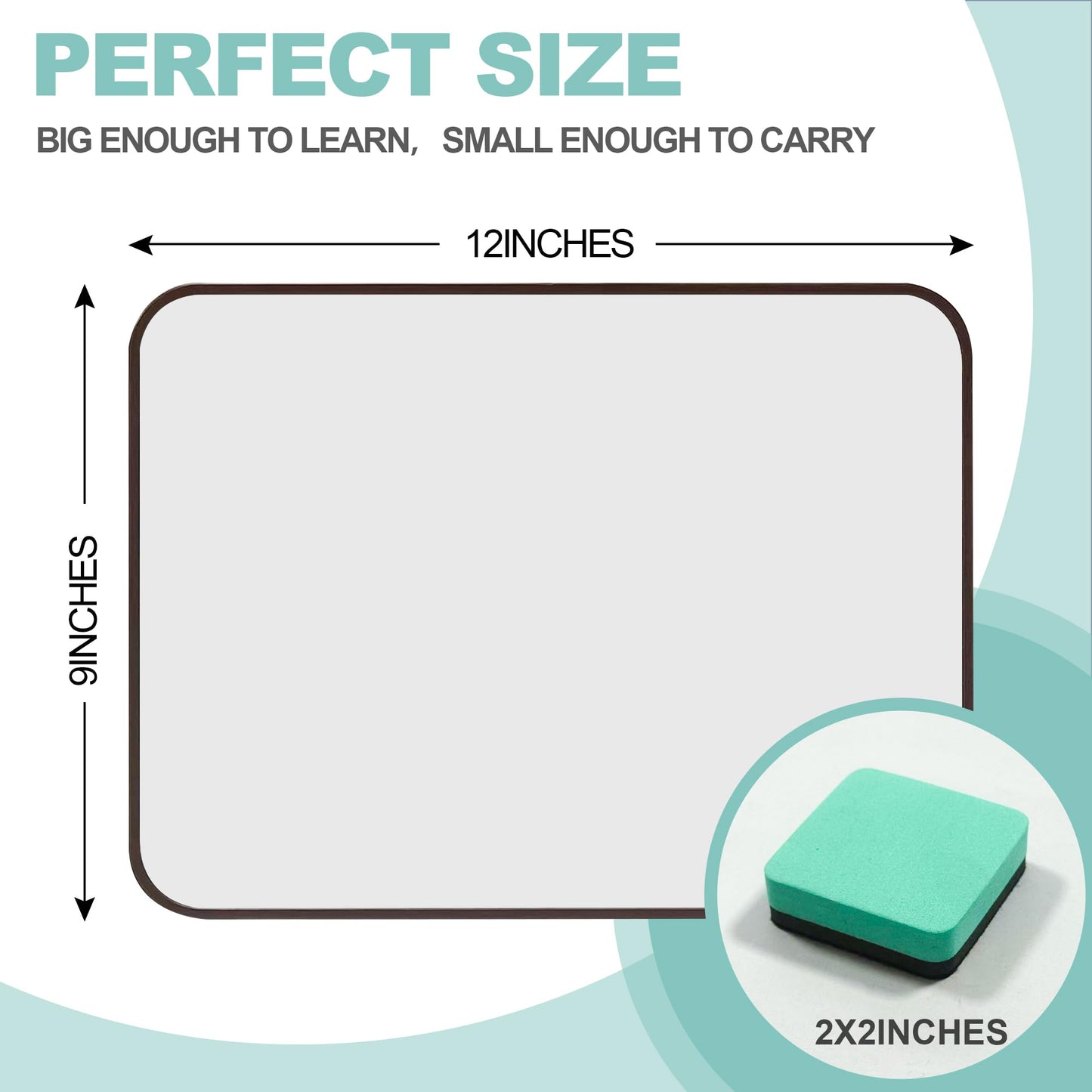 6 Pack Small White Boards, 9"x12" Double Sided Personal Dry Erase Boards Portable Handheld Whiteboards for Kids, Students, Teacher School, Include 6 Markers, 6 Erasers, 6X52 Pcs Letters