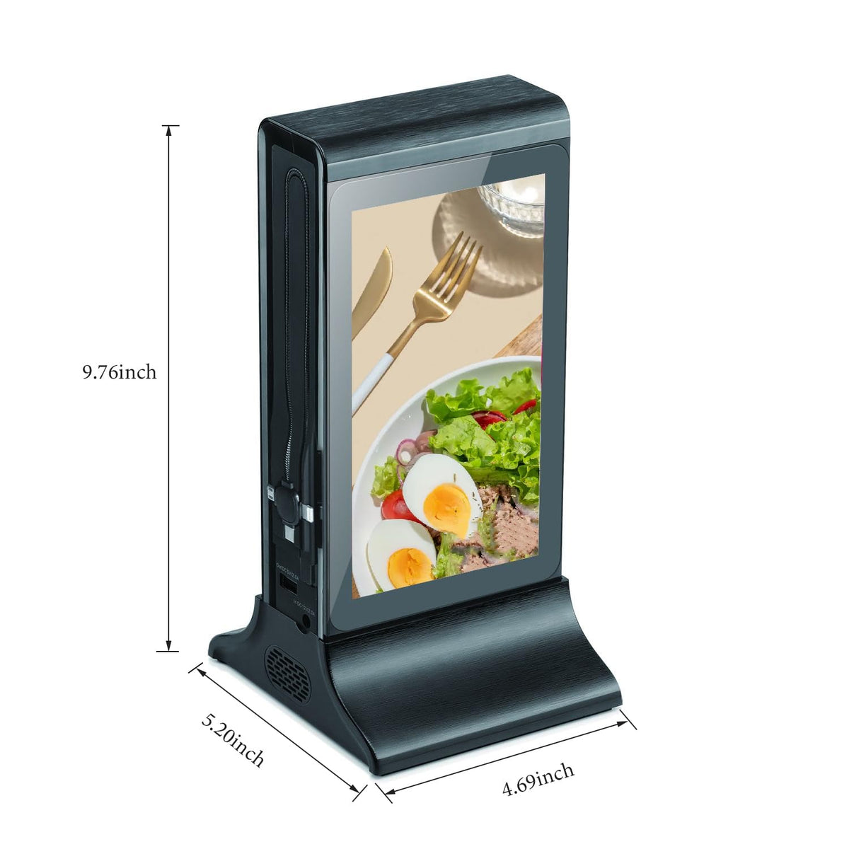 LCD Digital Signage Displayled for Businesses, Electronic Menu Board Double Touch Screen with WiFi Connection,Advertising Display High-Capacity Portable Charging for Bars, Hotels, Public Areas (Black)