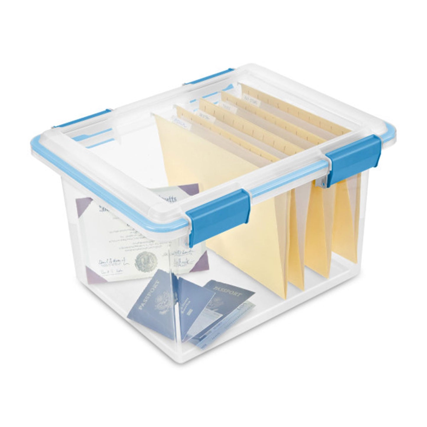 Sterilite 4-Pack Gasket Box, Weather-Resistant Storage Bins with Latching Lids, 32 Quart - Heavy-Duty Organizing Containers for Closet, Bathroom, and Office