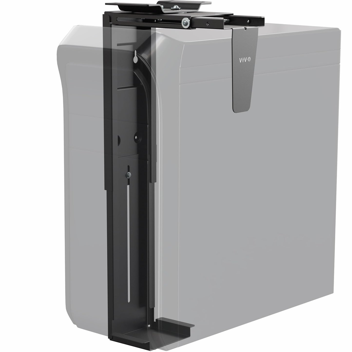 VIVO Under Desk and Wall 8.3 to 13 inch Wide Office and Gaming PC Mount, Large Computer Case CPU Machine Holder with Swivel and Locking, Holds 44 lbs, Black, MOUNT-PC01L