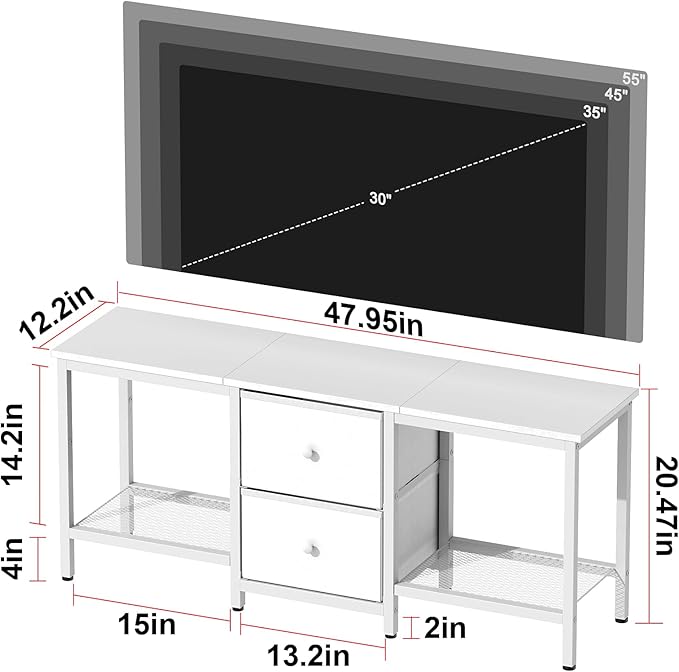 TV Stand Suitable for TVs up to 55 Inches, Entertainment Center