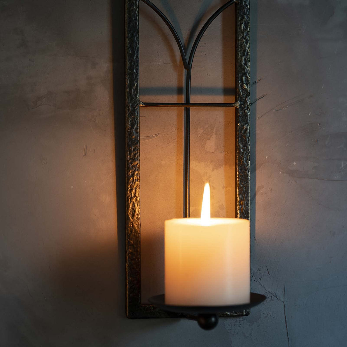 GAKA Metal Rustic Wall Sconce Candle Holder Set of 2 Black Gold Wall Gothic Mount Candle Sconce Holder for Living Room, Bathroom, Dining Room,Window Styling