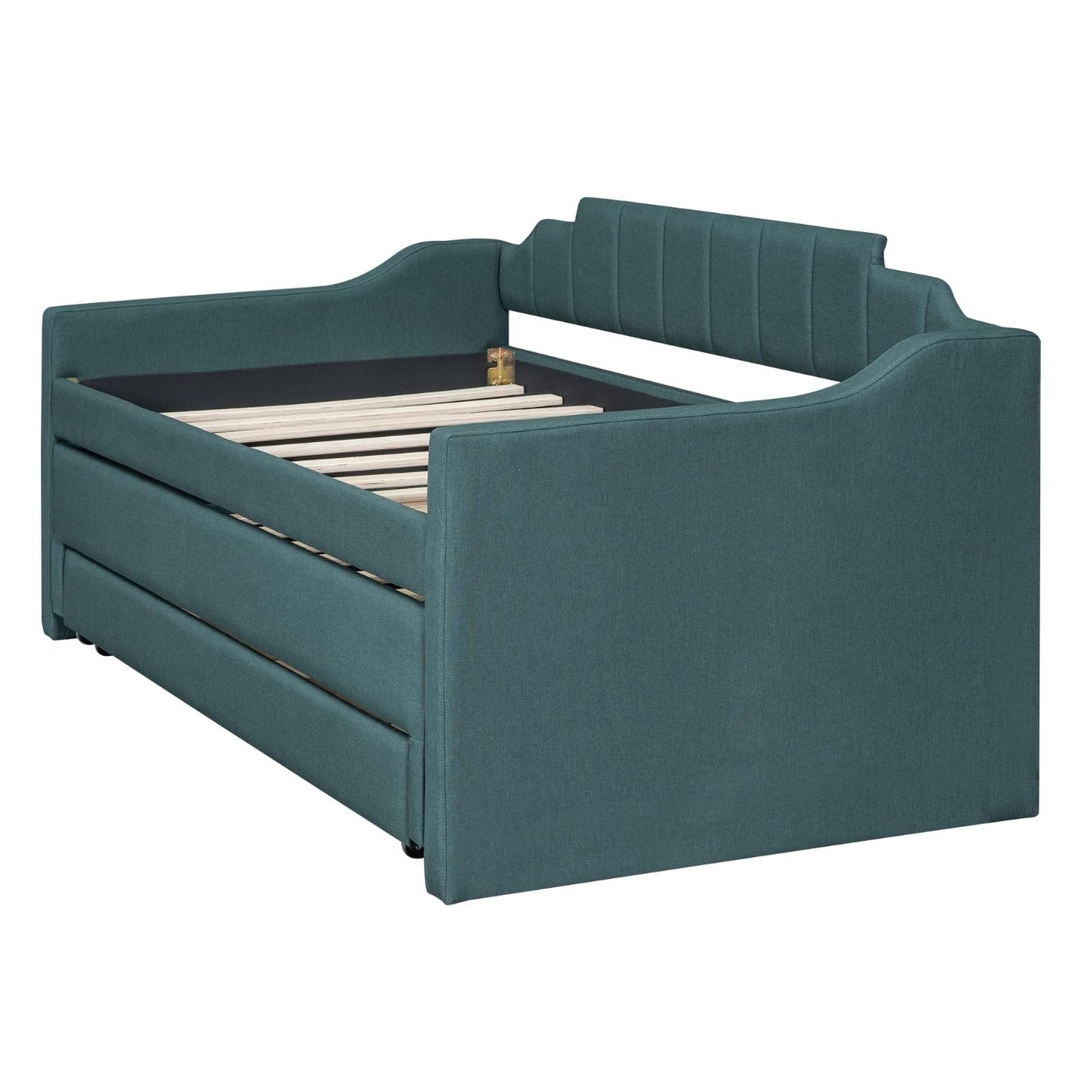 Bnyifoqi Green Upholstered Daybed with Trundle & Storage Drawers, Twin Size