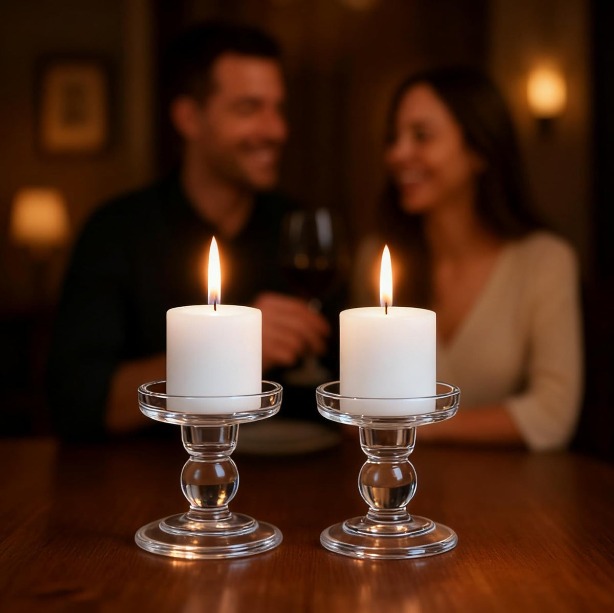 OYATON Glass Candle Holders for Pillar Candle, Unity Candle Holder Set of 3 for Wedding Ceremony Set, Candlestick Holder for Table or Home Decoration