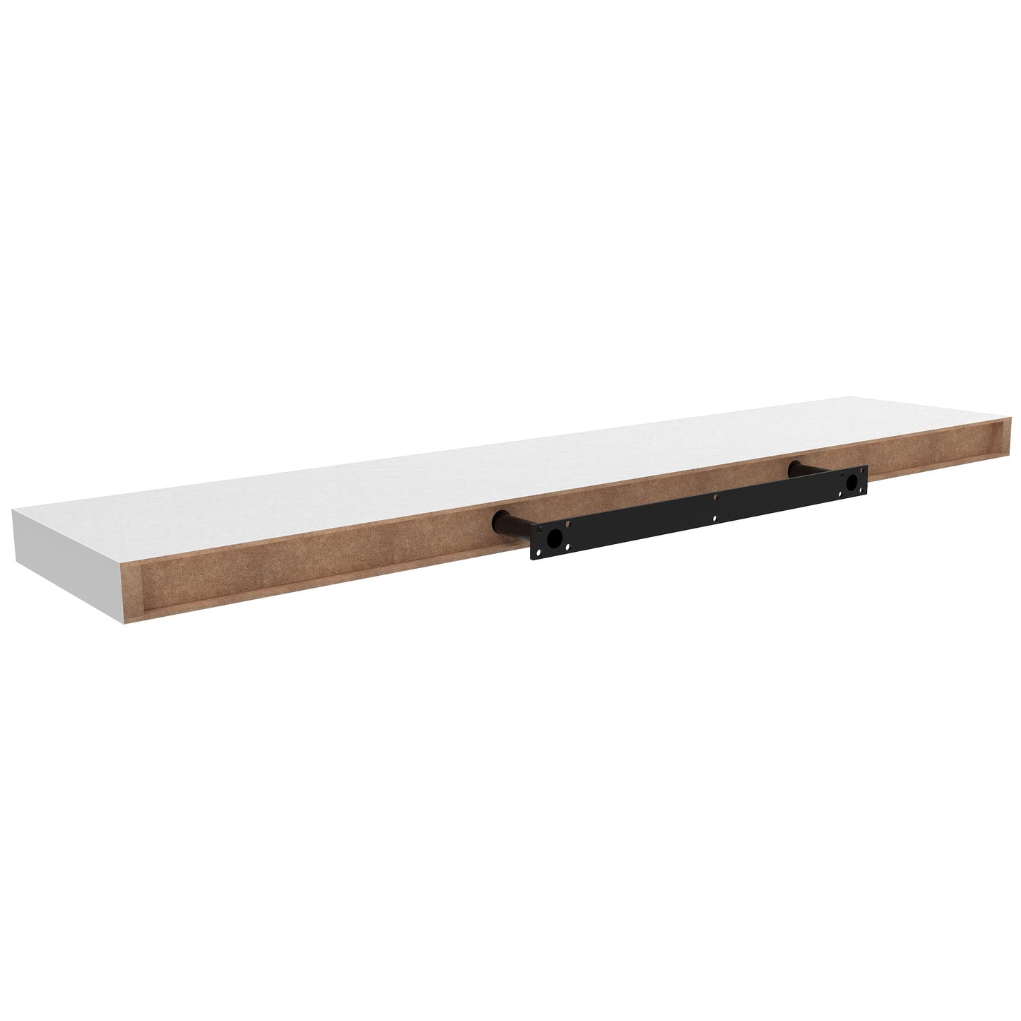 Ballucci Floating Shelf, 36" Wood Wall Shelf with Invisible Brackets for Bathroom, Living Room, Bedroom, Kitchen, Nursery, 8" Deep, White