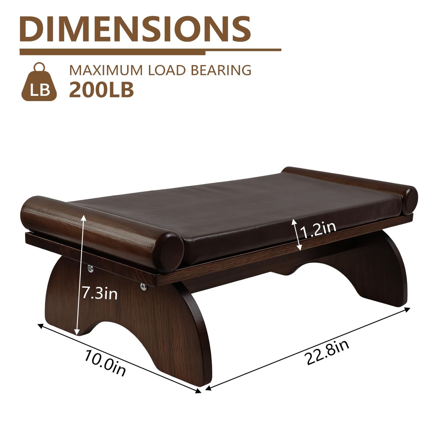 DOLEMODUO Prayer Kneeler Bench, Wooden Prayer Bench with Detachable Soft Cushion, Sturdy Home Kneeling Stool for Worship, Multi-Functional as Yoga Bench/Shoe Bench/Sofa Bench