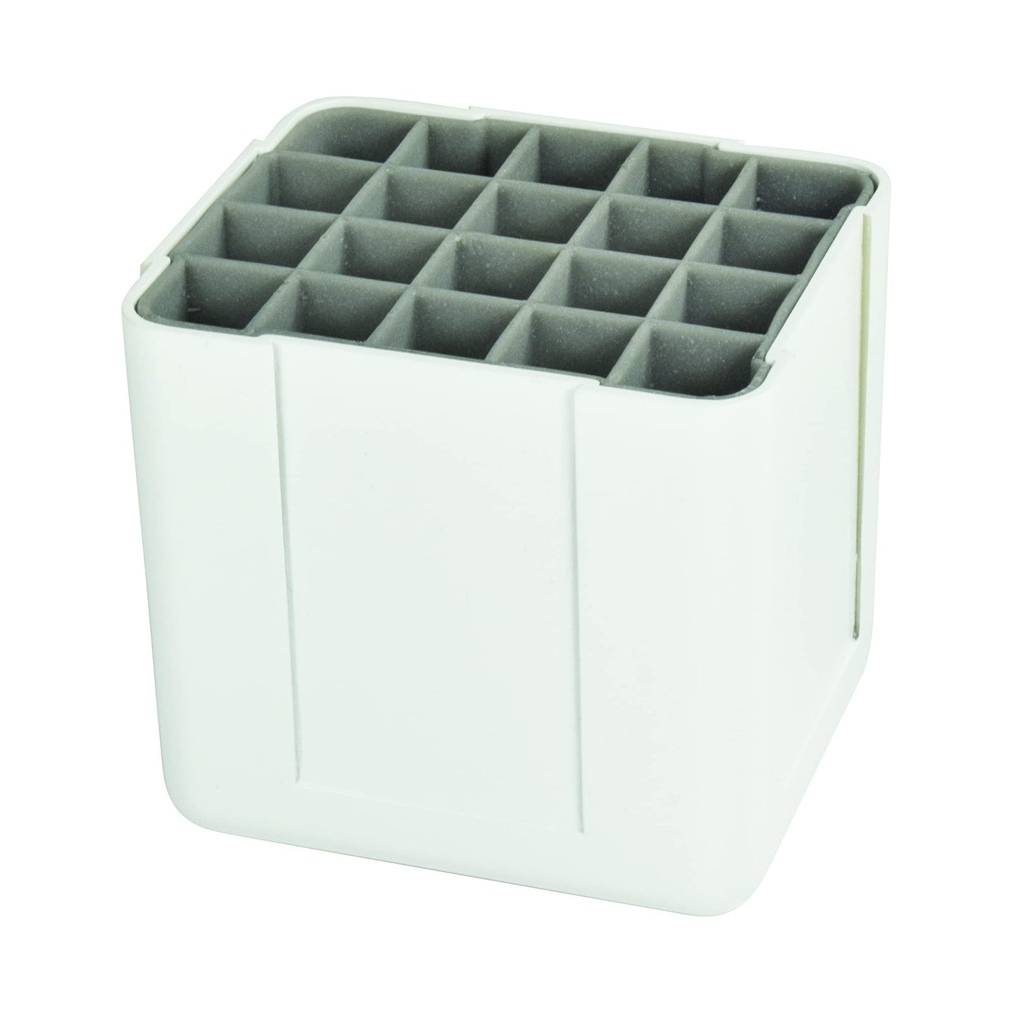 Deflecto Interlocking Marker Organizer, Desk and Craft Organizer, Stores up to 20 Markers, White, 4 1/4"W x 4"H x 4 3/8"D (29123CR)
