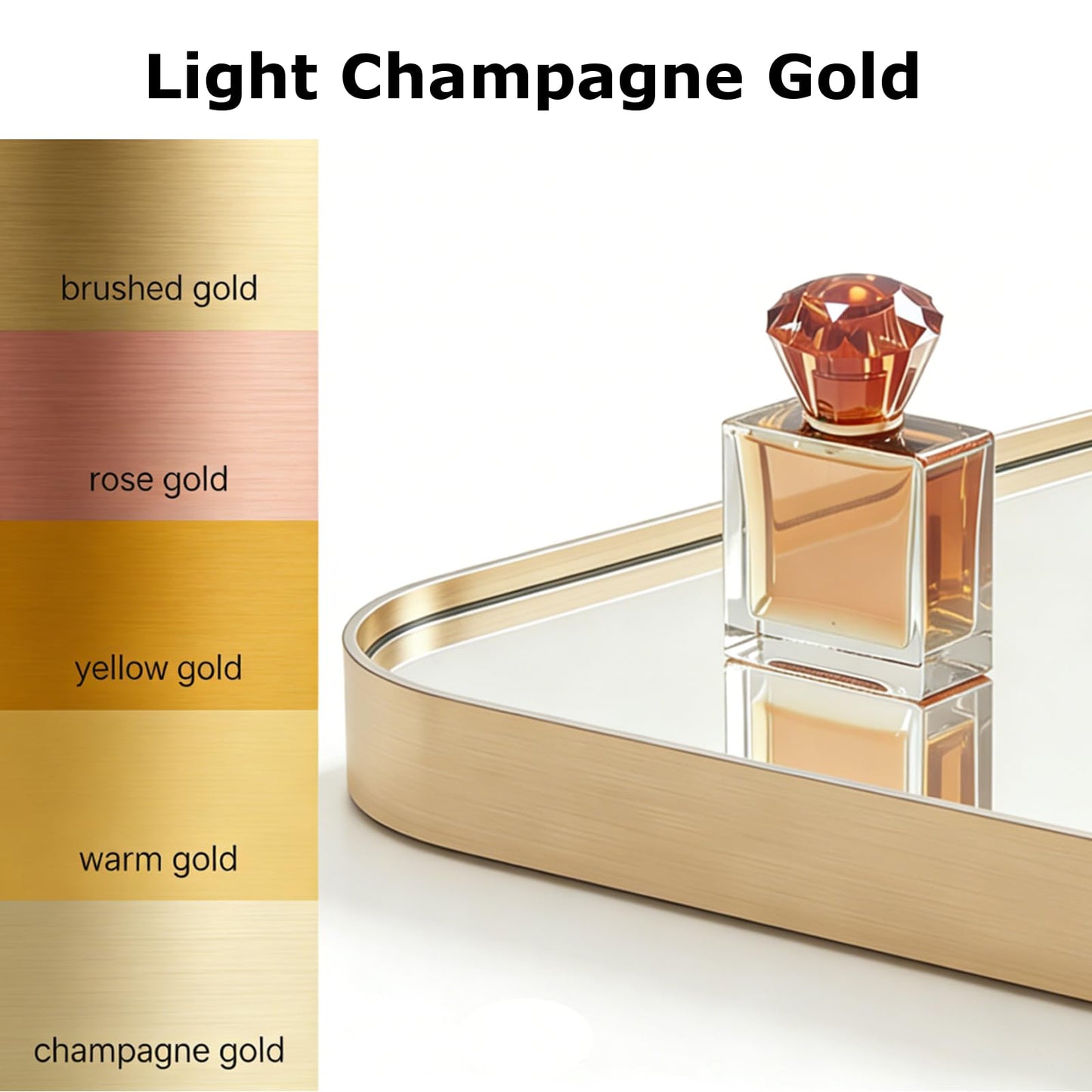 USHOWER Gold Bathroom Mirror 24"x36", Brushed Gold Rounded Rectangle Mirror for Over Sink, Aluminum Frame, Anti-Rust, Tempered Glass, Horizontal or Vertical Mounted