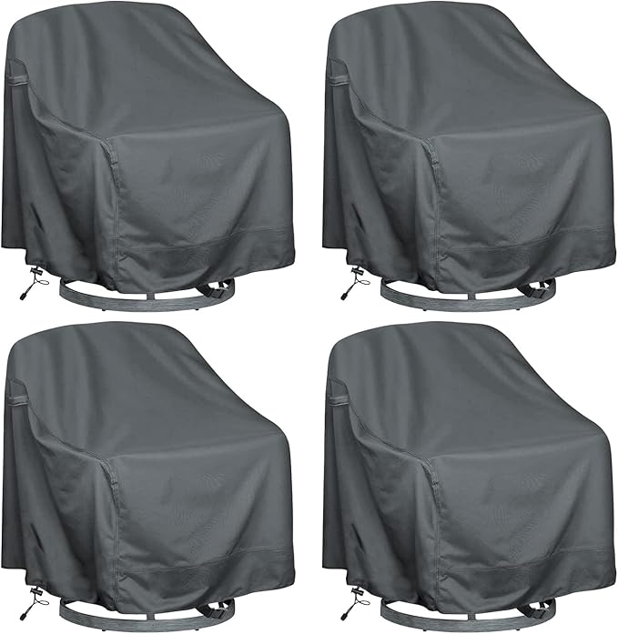 Outdoor Swivel Lounge Chair Cover 4 Pack, Waterproof Heavy Duty Outdoor Chair