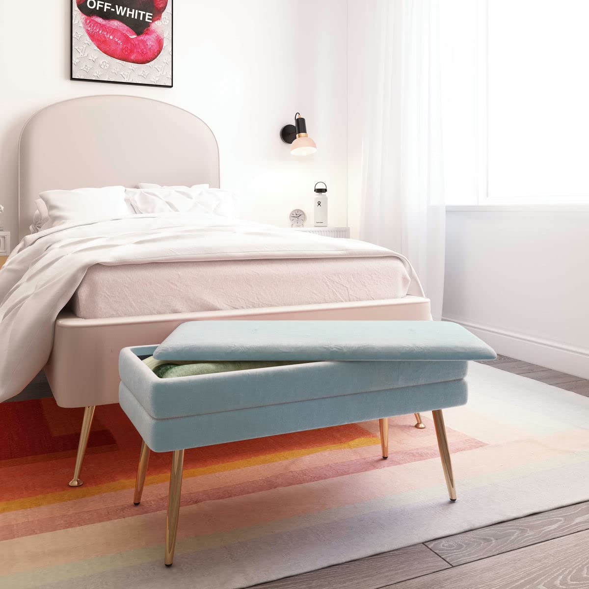 Tov Furniture Ziva Storage Bench (Sea Blue)