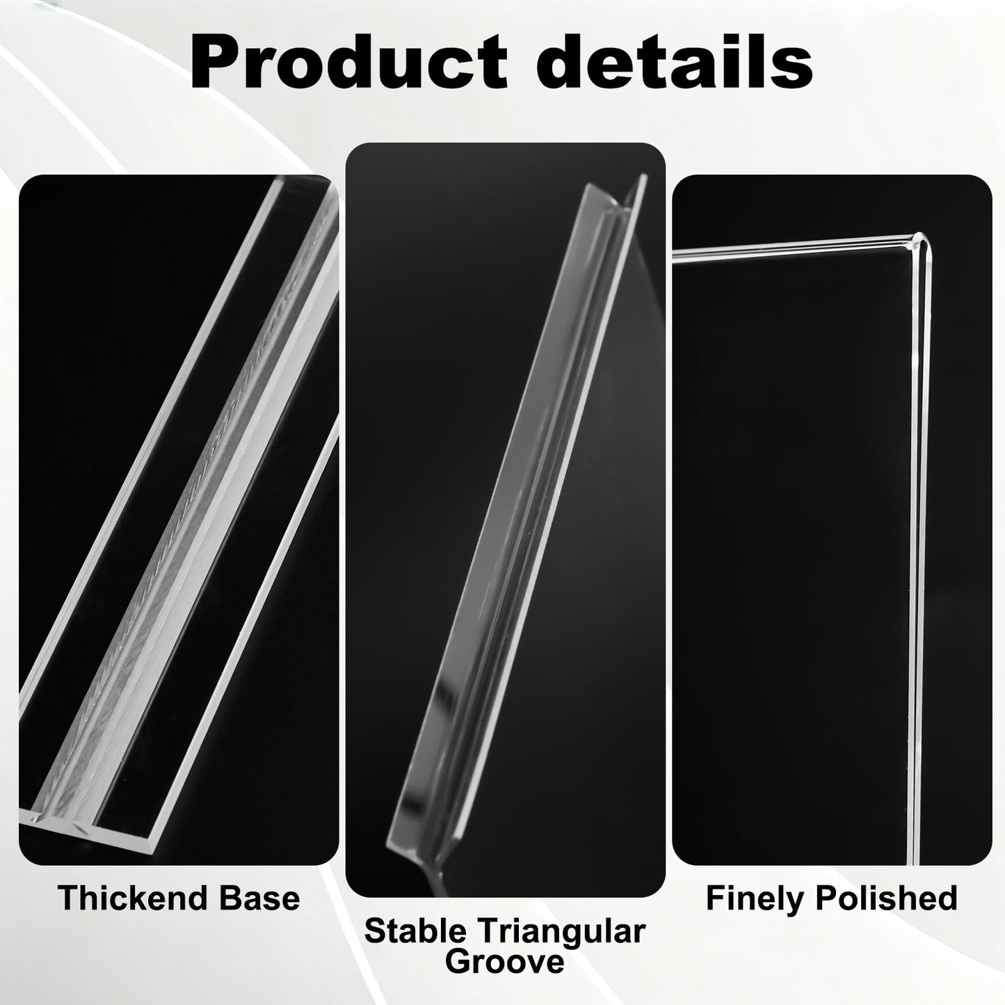 xydstay 6pack Acrylic Sign Holder 8.5 X 11, Vertical T Shape Clear Plastic Sign Holder, Menu Holder, Table Display Stand for Restaurant, Office, School, Store and Home Use