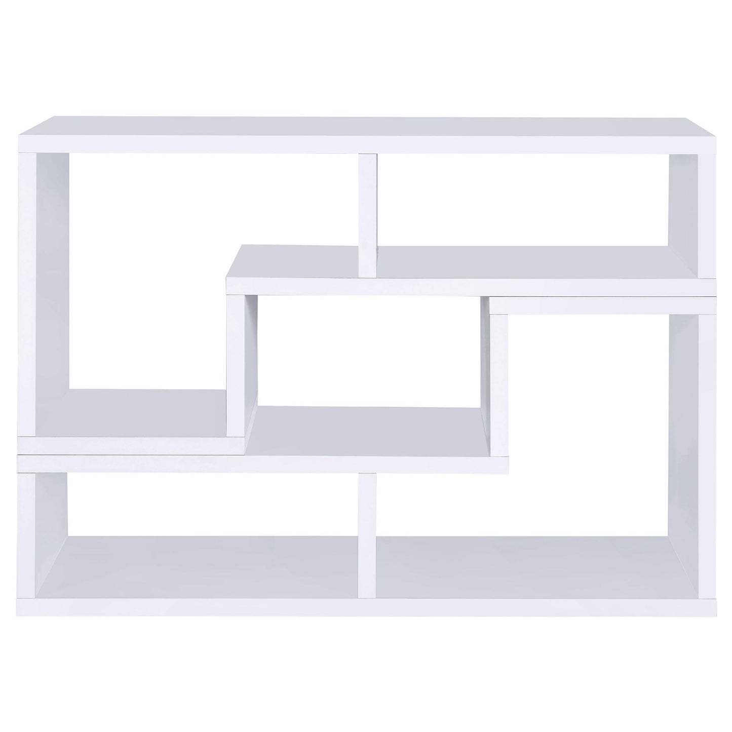 Coaster Home Furnishings - Velma - Engineered Wood - Multipurpose 4-Shelf TV Stand Bookshelf with Geometric Design, Cube Shelves, Transitional Style - Living Room and Home Office - White - 800330