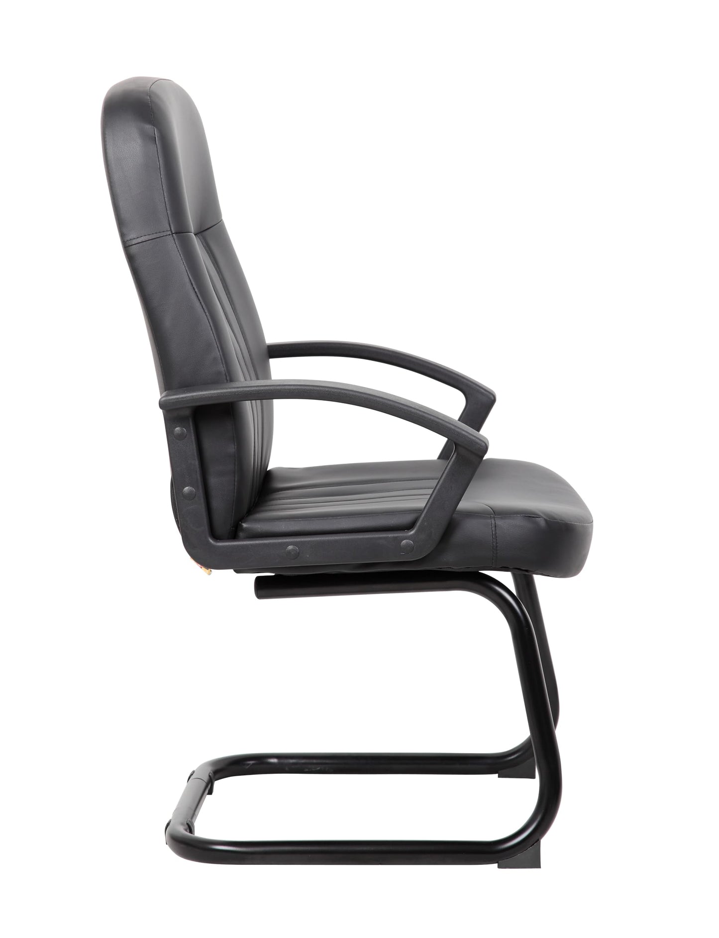 Boss Office Products Executive LeatherPlus Budget Guest Chair in Black, 250 (B8109)