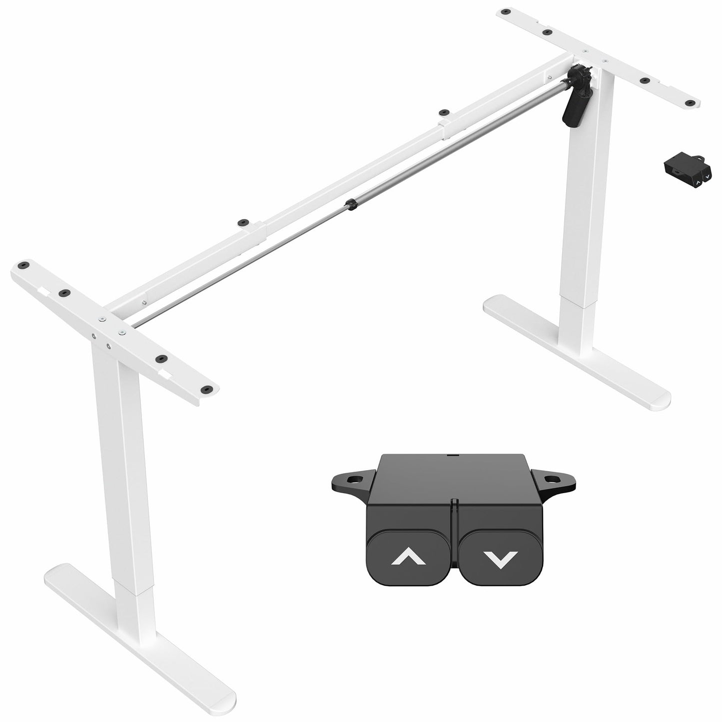 VIVO Electric Stand Up Desk Frame Workstation, Single Motor Ergonomic Standing Height Adjustable Base with Simple Controller, White, DESK-V100EW