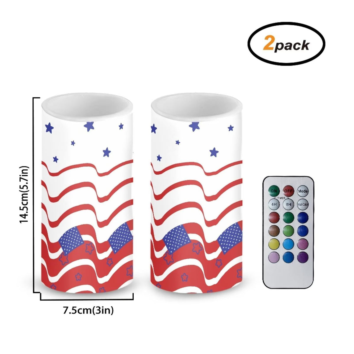 Luarisgur Independence Day Flameless Candles with Remote Stars and Stripes Decorations Battery Candles Flickering LED Candles with Remote for Home Party Holiday 4th of July Decor Electric Fake Candles