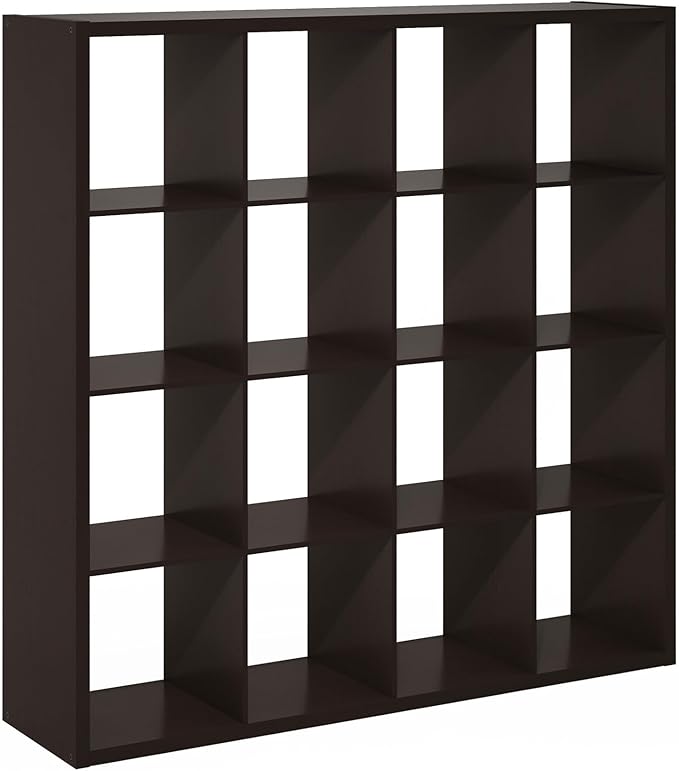 Furinno Cubicle Book Shelf, 16-Cube Bookshelf, Extra Thick Frame Reversible