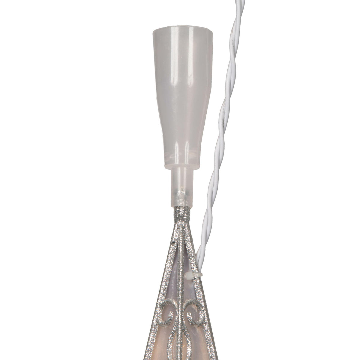 Vickerman 10 Light x 14.5" LED Silver 8 Point Bethlehem Star Tree Top, Warm White LED Mini Lights.