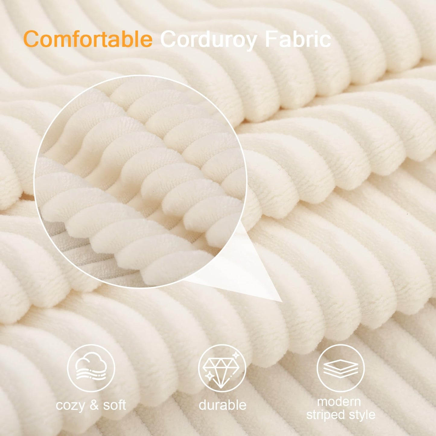 COMAX Convertible Sofa Bed Queen, Corduroy Folding Floor Couch Pull Out Couch Bed Futon Sleeper with Pillows, Fold Out Boneless Sofa Comfy Lounge Mattress Loveseat for Living Room Bedroom, Beige
