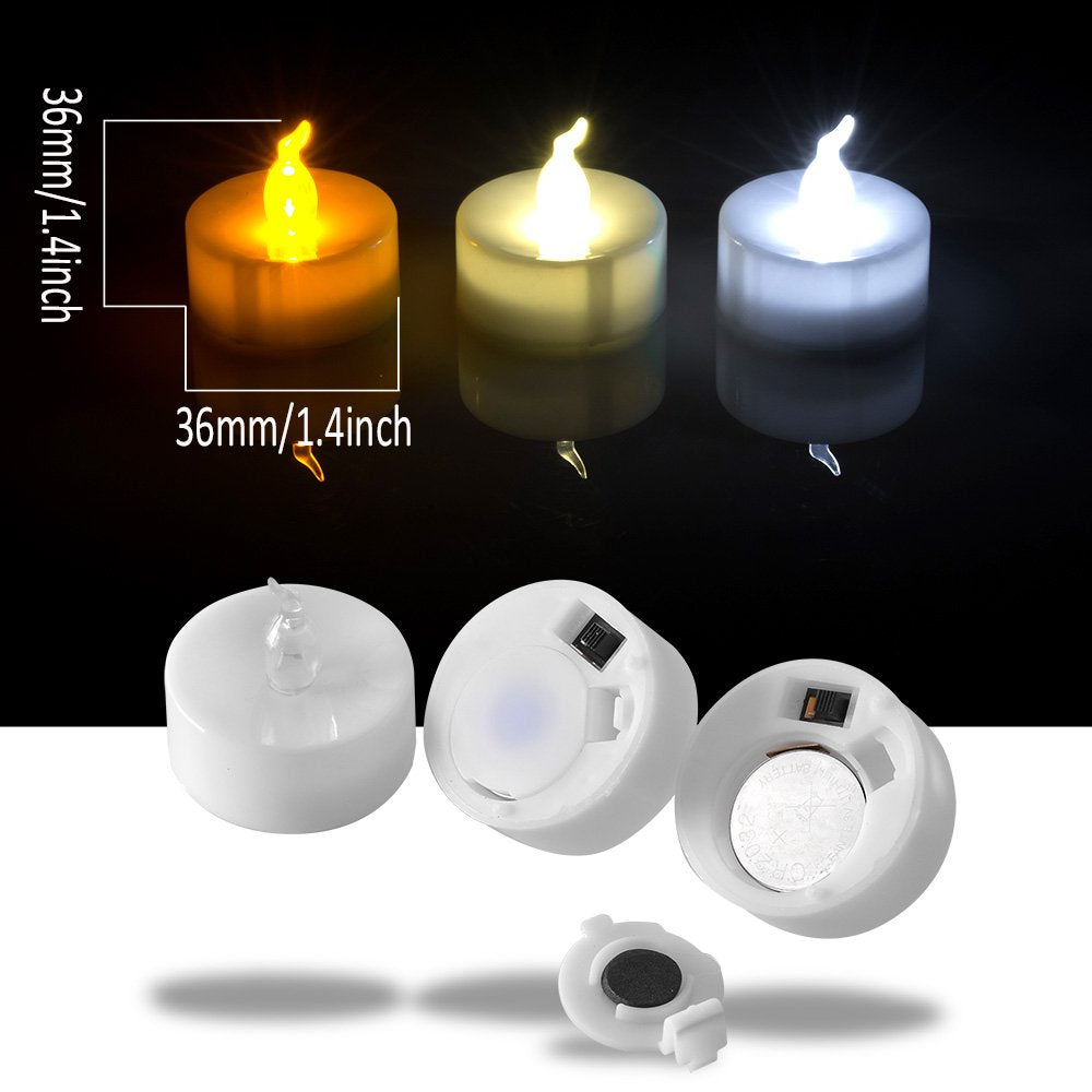 AGPTEK Timer Tea Lights,24 Pack Flameless Timer LED Candles Battery-Operated Tealight Candles No Flicker Long Lasting Tealight with Auto On/Off for Wedding Holiday Party Home Decoration (Cool White)