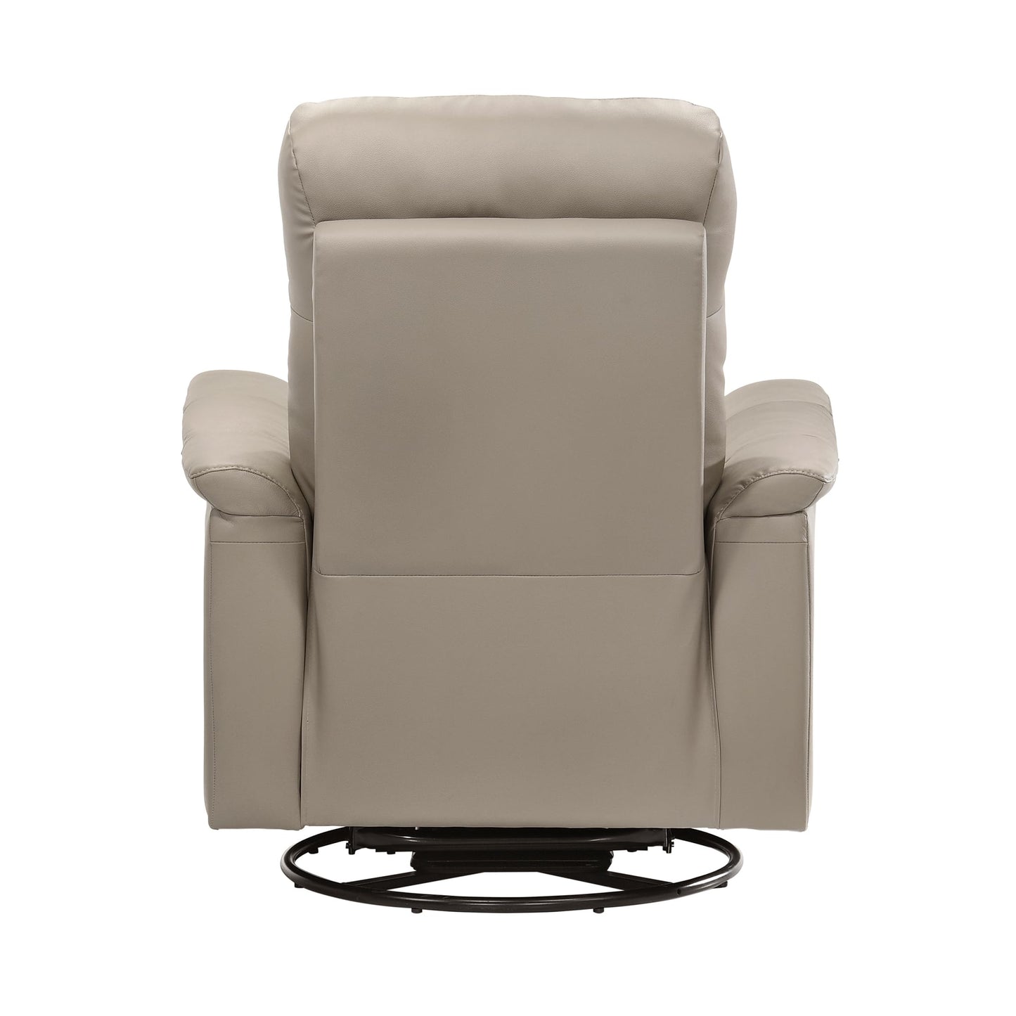 Lexicon Swivel Glider Recliner Chair, Comfy Nursery Glider, Top Grain Leather Match Recliner, Manual Reclining Chair for Living Room/Office/Apartment, Latte