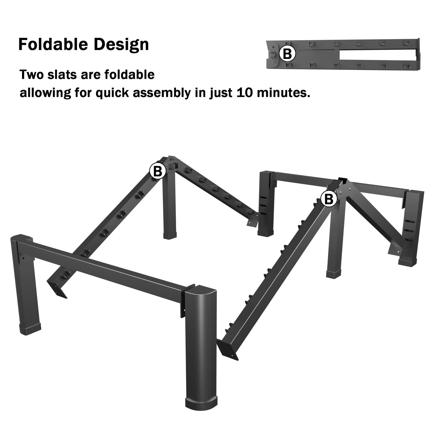 Bilily 14 Inch Twin Size Bed Frame, Sturdiness Metal Twin Platform Bed Frame with Storage, No Box Spring Needed, Noiseless, Ease of Assembly