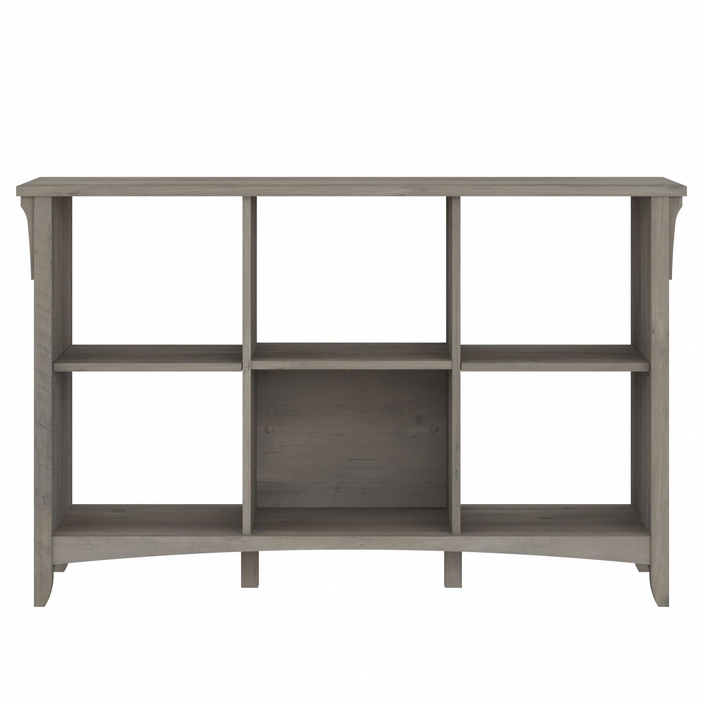 Bush Home Salinas 6 Cube Organizer in Driftwood Gray, Office Storage Solution, Home Organizer with Open Shelving, Compact Unit for Books and Supplies