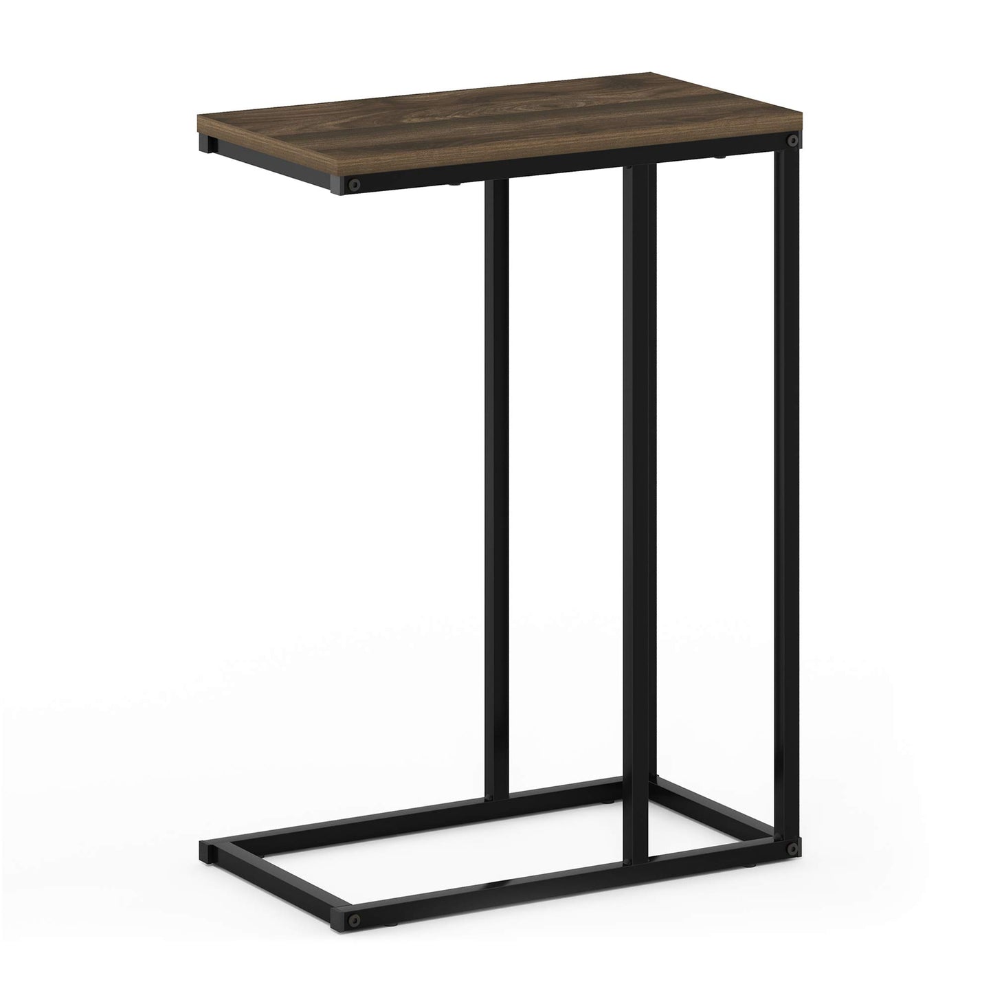 Furinno Camnus Modern Living C Shaped Sofa Side Table, 9.8 in x 17.9 in x 25 in, Columbia Walnut
