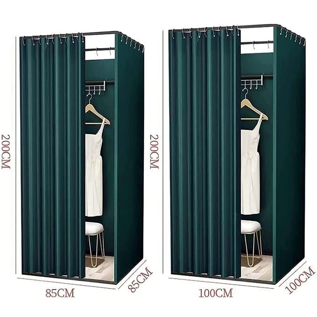 ZTIOMUK Fitting Room Clothing Store Fitting Room Privacy Screen Mobile Partition Square Cloakroom DIY Changing Room with Shading Curtain Mobile Store Clothing Fitting