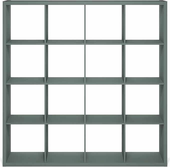 Furinno Cubicle Book Shelf, 16-Cube Bookshelf, Extra Thick Frame Reversible