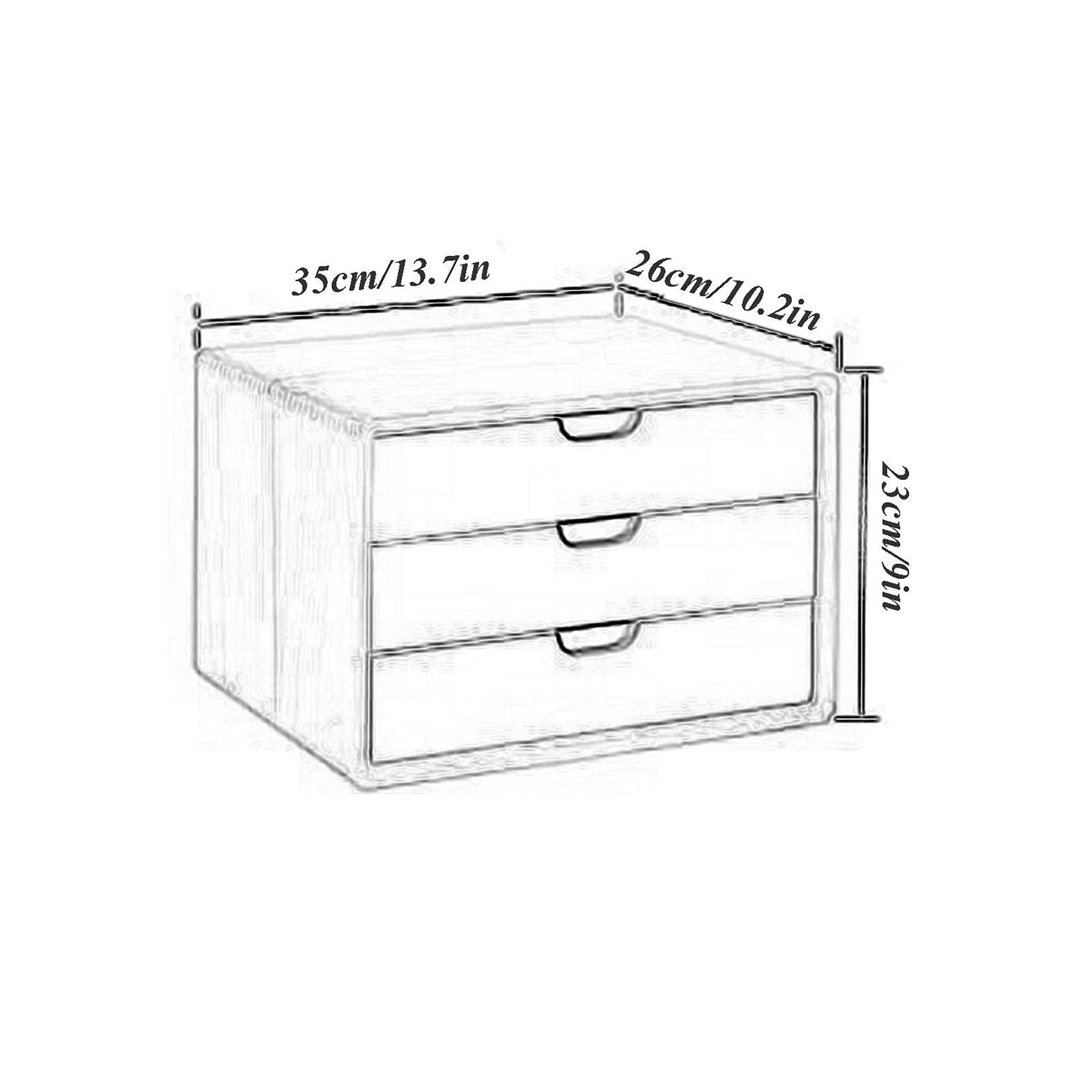 ZGLINMZ Solid Wood Desktop File Cabinet Organizer with Drawer for A4 Files Office and School Supplies Storage Box(A-3 Drawers)