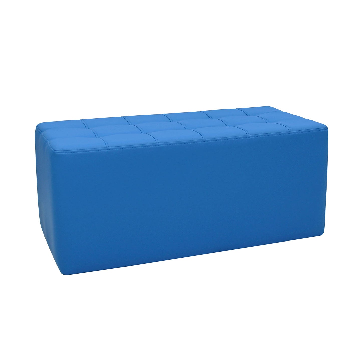 Factory Direct Partners Tufted Rectangle Accent Ottoman Bench Beautifully Upholstered Furniture for Modern Home, Office, Library or Waiting Area Seating, Footstool, Table Use - French Blue, 14046-FB