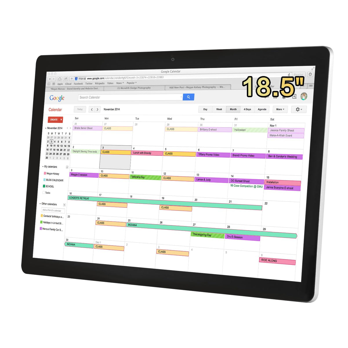 TouchWo 15.6 to 27 inch Touchscreen Digital Calendar & Wall Planners, Smart Whiteboard Calendar for Chore Chart & Work Schedule, Built in Speakers and Camera, Include Wall Mount & Desk Stand (18.5-inch)
