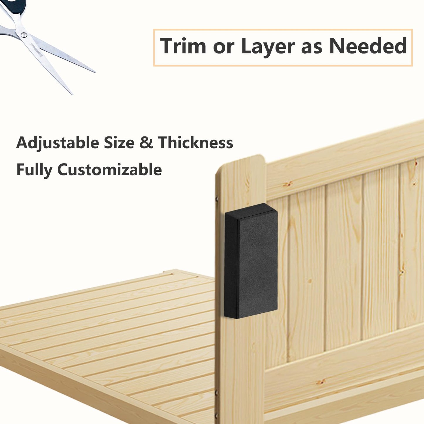 Jayen 54 Pcs Furniture Wall Protectors, EVA Foam Anti-Collision Headboard Stoppers for Bed Frame, Anti-Shake Headboard Bumper for Any Furniture - Black