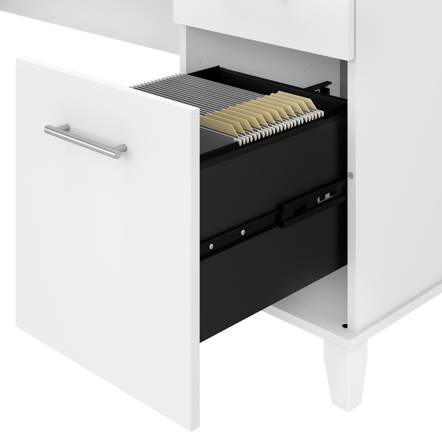 Bush Home 72-inch Home Office Desk with Drawers, Large Computer Table for Personal Workspace, Somerset Collection, White